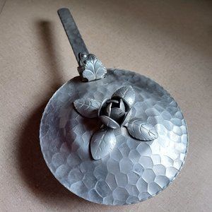 Vintage World Hand Forged Hammered Aluminum Ashtray Butler or Crumb Catcher